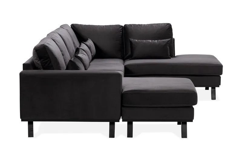Copenhagen Compact 4-sits Högervänd U-formad Large Soffa med Divan och Schäslong i Sammet - Mörkgrå - Möbler - Soffa - U-soffa