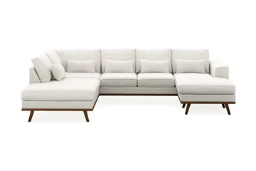 Copenhagen Compact 4-sits Vänstervänd U-formad Soffa med Divan och Schäslong i Tyg - Ljusgrå - Möbler - Soffa - Divansoffa & schäslongsoffa - 4 sits soffa med divan