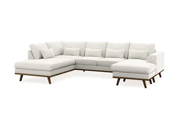 Copenhagen Compact 4-sits Vänstervänd U-formad Soffa med Divan och Schäslong i Tyg - Ljusgrå - Möbler - Soffa - Divansoffa & schäslongsoffa - 4 sits soffa med divan