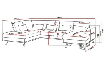 Copenhagen Compact 4-sits Vänstervänd U-formad Soffa med Divan och Schäslong i Tyg - Ljusgrå - Möbler - Soffa - Divansoffa & schäslongsoffa - 4 sits soffa med divan