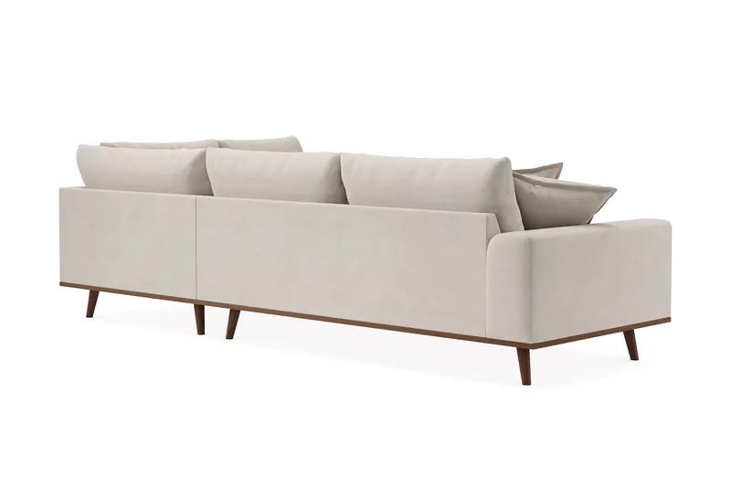 Copenhagen Premium 4-sits Högervänd L-formad Djup Schäslongsoffa i Tyg - Beige - Möbler - Soffa - Divansoffa & schäslongsoffa - 4 sits soffa med divan