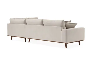 Copenhagen Premium 4-sits Högervänd L-formad Djup Schäslongsoffa i Tyg - Beige - Möbler - Soffa - Divansoffa & schäslongsoffa - 4 sits soffa med divan