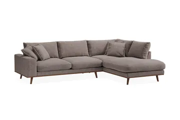 Copenhagen Premium 4-sits Högervänd L-formad Djup Schäslongsoffa i Tyg - Brun - Möbler - Soffa - Divansoffa & schäslongsoffa - 4 sits soffa med divan