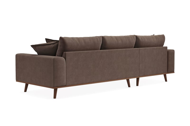 Copenhagen Premium 4-sits Vänstervänd L-formad Djup Divansoffa i Tyg - Mörkbrun - Möbler - Soffa - Divansoffa & schäslongsoffa - 3 sits soffa med divan