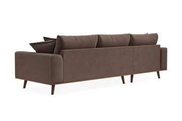 Copenhagen Premium 4-sits Vänstervänd L-formad Djup Divansoffa i Tyg - Mörkbrun - Möbler - Soffa - Divansoffa & schäslongsoffa - 3 sits soffa med divan