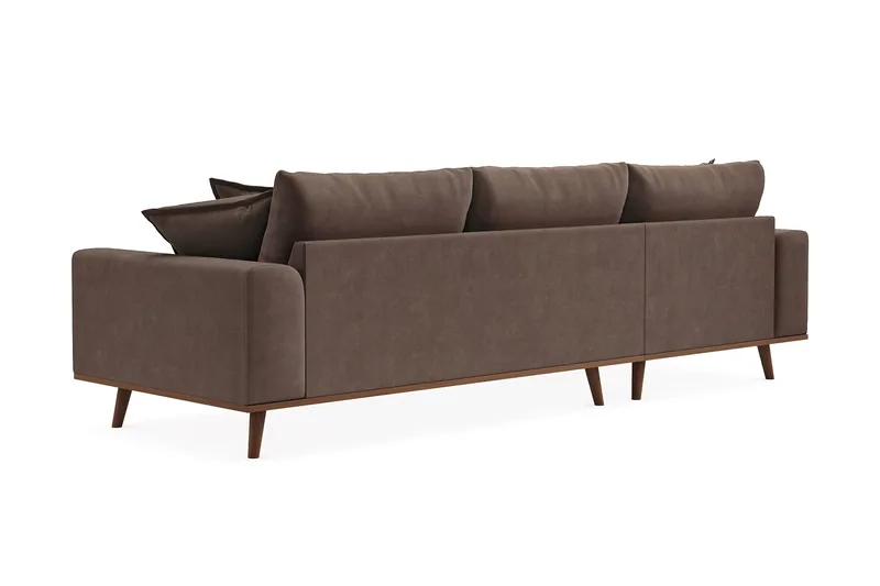 Copenhagen Premium 4-sits Vänstervänd L-formad Djup Divansoffa i Tyg - Mörkbrun - Möbler - Soffa - Divansoffa & schäslongsoffa - 3 sits soffa med divan