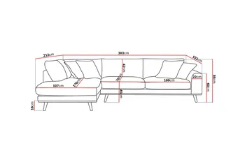 Copenhagen Premium 4-sits Vänstervänd L-formad Djup Schäslongsoffa i Tyg - Brun - Möbler - Soffa - Divansoffa & schäslongsoffa - 4 sits soffa med divan