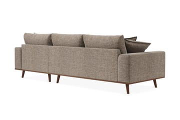 Copenhagen Premium 4-sits Högervänd L-formad Djup Divansoffa i Chenille - Brun - Möbler - Soffa - Divansoffa & schäslongsoffa - 4 sits soffa med divan