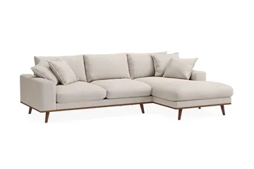 Copenhagen Premium 4-sits Högervänd L-formad Djup Divansoffa i Tyg - Beige - Möbler - Soffa - Divansoffa & schäslongsoffa - 3 sits soffa med divan