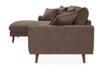 Copenhagen Premium 4-sits Vänstervänd L-formad Djup Divansoffa i Tyg - Mörkbrun - Möbler - Soffa - Divansoffa & schäslongsoffa - 3 sits soffa med divan