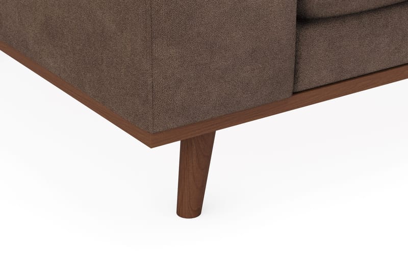 Copenhagen Premium 4-sits Högervänd L-formad Djup Divansoffa i Tyg - Mörkbrun - Möbler - Soffa - Divansoffa & schäslongsoffa - 3 sits soffa med divan