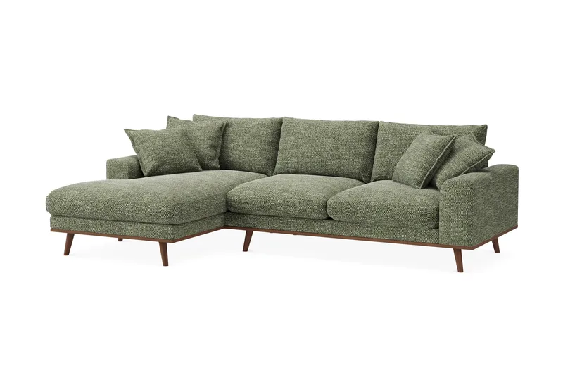 Copenhagen Premium 4-sits Vänstervänd L-formad Djup Divansoffa i Chenille - Grön - Möbler - Soffa - Divansoffa & schäslongsoffa - 4 sits soffa med divan