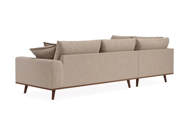Copenhagen Premium 4-sits Vänstervänd L-formad Djup Schäslongsoffa i Tyg - Ljusbrun - Möbler - Soffa - Divansoffa & schäslongsoffa - 4 sits soffa med divan