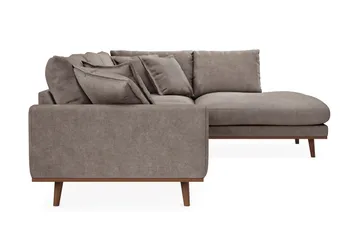 Copenhagen Premium 4-sits Högervänd L-formad Djup Schäslongsoffa i Tyg - Brun - Möbler - Soffa - Divansoffa & schäslongsoffa - 4 sits soffa med divan