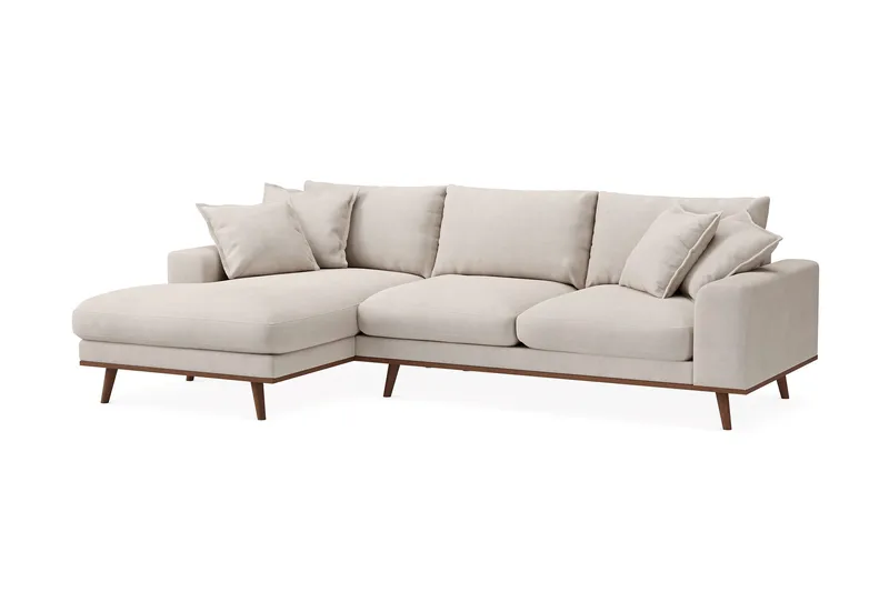 Copenhagen Premium 4-sits Vänstervänd L-formad Djup Divansoffa i Tyg - Beige - Möbler - Soffa - Divansoffa & schäslongsoffa - 3 sits soffa med divan
