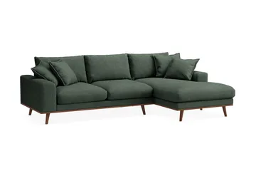 Copenhagen Premium 4-sits Högervänd L-formad Djup Divansoffa i Tyg - Grön - Möbler - Soffa - Divansoffa & schäslongsoffa - 3 sits soffa med divan