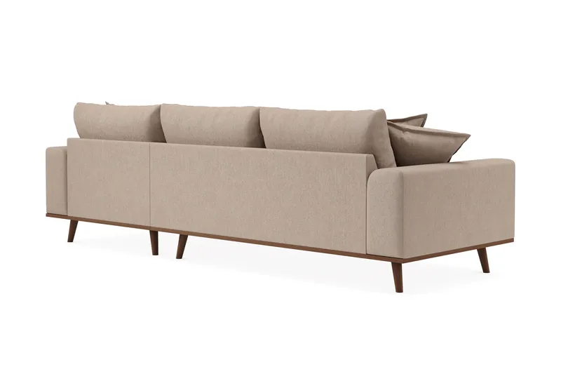 Copenhagen Premium 4-sits Högervänd L-formad Djup Divansoffa i Tyg - Ljusbrun - Möbler - Soffa - Divansoffa & schäslongsoffa - 3 sits soffa med divan