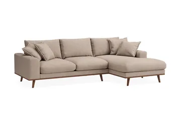 Copenhagen Premium 4-sits Högervänd L-formad Djup Divansoffa i Tyg - Ljusbrun - Möbler - Soffa - Divansoffa & schäslongsoffa - 3 sits soffa med divan