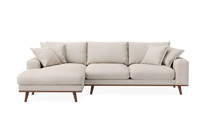 Copenhagen Premium 4-sits Vänstervänd L-formad Djup Divansoffa i Tyg - Beige - Möbler - Soffa - Divansoffa & schäslongsoffa - 3 sits soffa med divan