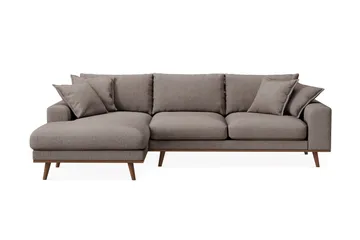Copenhagen Premium 4-sits Vänstervänd L-formad Djup Divansoffa i Tyg - Brun - Möbler - Soffa - Divansoffa & schäslongsoffa - 3 sits soffa med divan