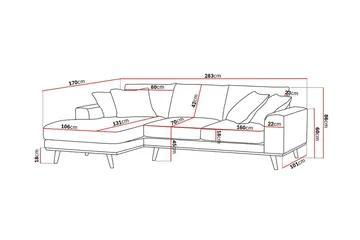 Copenhagen Premium 4-sits Vänstervänd L-formad Djup Divansoffa i Tyg - Ljusbrun - Möbler - Soffa - Divansoffa & schäslongsoffa - 3 sits soffa med divan