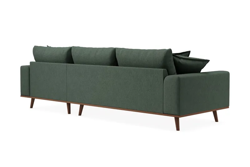 Copenhagen Premium 4-sits Högervänd L-formad Djup Divansoffa i Tyg - Grön - Möbler - Soffa - Divansoffa & schäslongsoffa - 3 sits soffa med divan