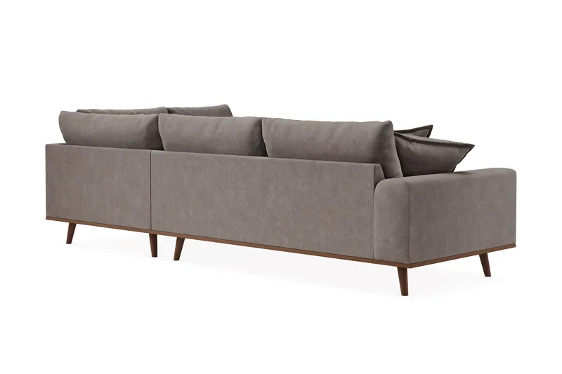 Copenhagen Premium 4-sits Högervänd L-formad Djup Schäslongsoffa i Tyg - Brun - Möbler - Soffa - Divansoffa & schäslongsoffa - 4 sits soffa med divan