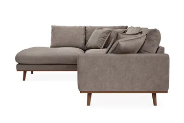 Copenhagen Premium 4-sits Vänstervänd L-formad Djup Schäslongsoffa i Tyg - Brun - Möbler - Soffa - Divansoffa & schäslongsoffa - 4 sits soffa med divan