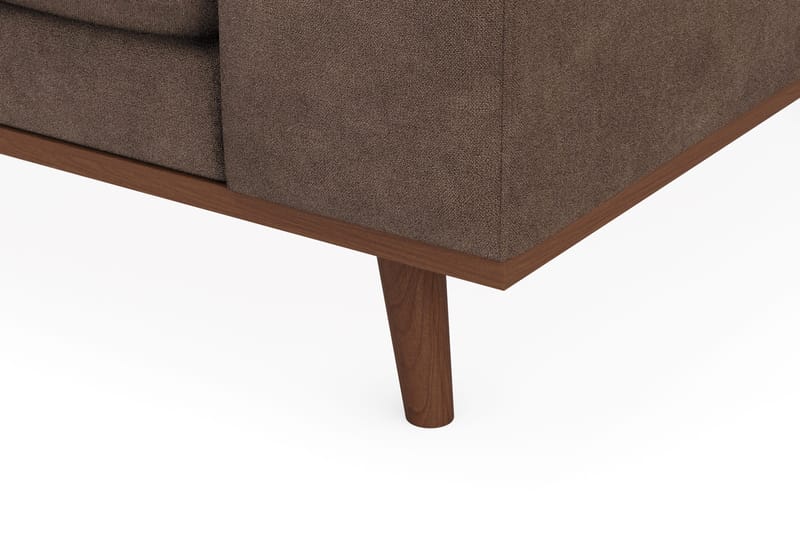 Copenhagen Premium 4-sits Vänstervänd L-formad Djup Schäslongsoffa i Tyg - Mörkbrun - Möbler - Soffa - Divansoffa & schäslongsoffa - 4 sits soffa med divan