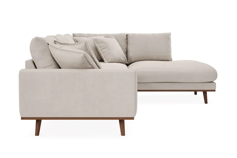 Copenhagen Premium 4-sits Högervänd L-formad Djup Schäslongsoffa i Tyg - Beige - Möbler - Soffa - Divansoffa & schäslongsoffa - 4 sits soffa med divan