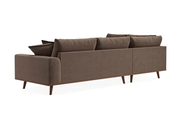 Copenhagen Premium 4-sits Vänstervänd L-formad Djup Schäslongsoffa i Tyg - Mörkbrun - Möbler - Soffa - Divansoffa & schäslongsoffa - 4 sits soffa med divan