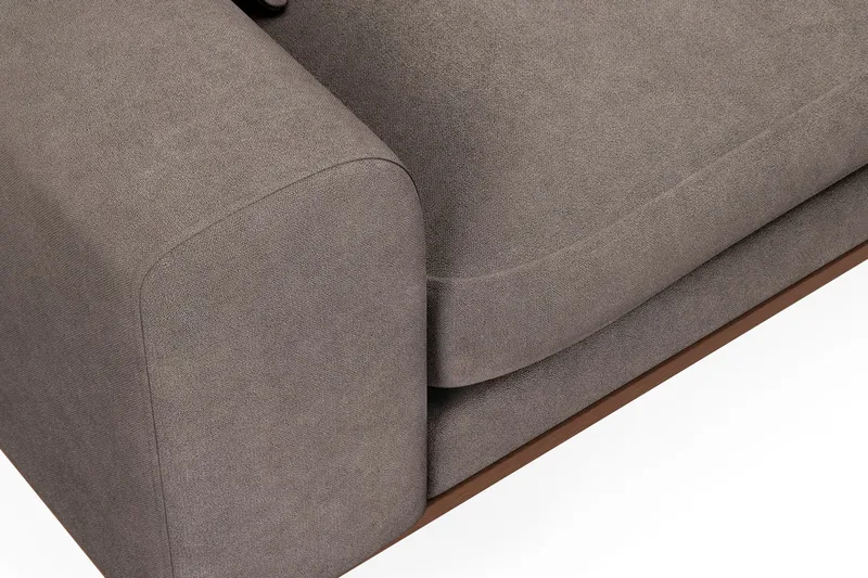 Copenhagen Premium 4-sits Högervänd L-formad Djup Divansoffa i Tyg - Brun - Möbler - Soffa - Divansoffa & schäslongsoffa - 3 sits soffa med divan