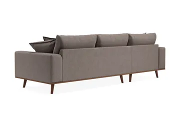 Copenhagen Premium 4-sits Vänstervänd L-formad Djup Divansoffa i Tyg - Brun - Möbler - Soffa - Divansoffa & schäslongsoffa - 3 sits soffa med divan