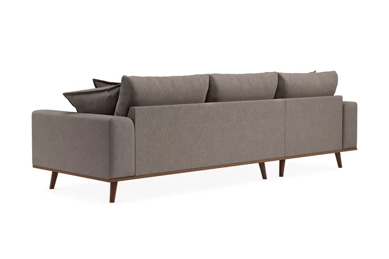 Copenhagen Premium 4-sits Vänstervänd L-formad Djup Divansoffa i Tyg - Brun - Möbler - Soffa - Divansoffa & schäslongsoffa - 3 sits soffa med divan
