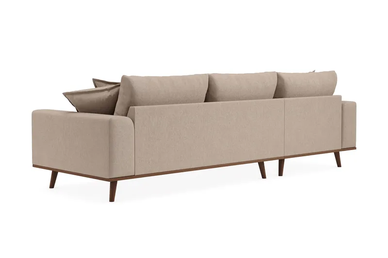 Copenhagen Premium 4-sits Vänstervänd L-formad Djup Divansoffa i Tyg - Ljusbrun - Möbler - Soffa - Divansoffa & schäslongsoffa - 3 sits soffa med divan