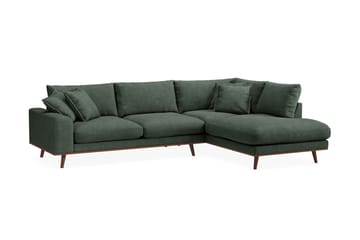 Copenhagen Premium 4-sits Högervänd L-formad Djup Schäslongsoffa i Tyg - Grön - Möbler - Soffa - Divansoffa & schäslongsoffa - 4 sits soffa med divan