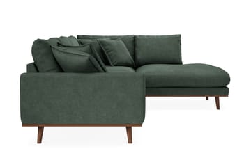 Copenhagen Premium 4-sits Högervänd L-formad Djup Schäslongsoffa i Tyg - Grön - Möbler - Soffa - Divansoffa & schäslongsoffa - 4 sits soffa med divan