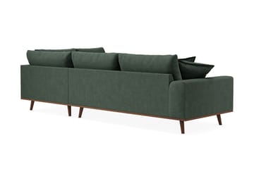 Copenhagen Premium 4-sits Högervänd L-formad Djup Schäslongsoffa i Tyg - Grön - Möbler - Soffa - Divansoffa & schäslongsoffa - 4 sits soffa med divan