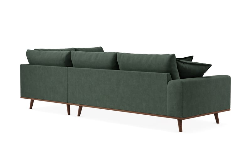 Copenhagen Premium 4-sits Högervänd L-formad Djup Schäslongsoffa i Tyg - Grön - Möbler - Soffa - Divansoffa & schäslongsoffa - 4 sits soffa med divan