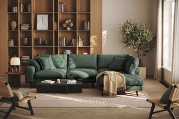 Copenhagen Premium 4-sits Högervänd L-formad Djup Schäslongsoffa i Tyg - Grön - Möbler - Soffa - Divansoffa & schäslongsoffa - 4 sits soffa med divan