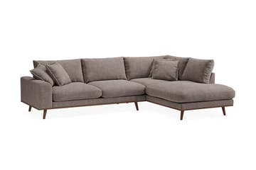 Copenhagen Premium 4-sits Högervänd L-formad Djup Schäslongsoffa i Tyg - Brun - Möbler - Soffa - Divansoffa & schäslongsoffa - 4 sits soffa med divan