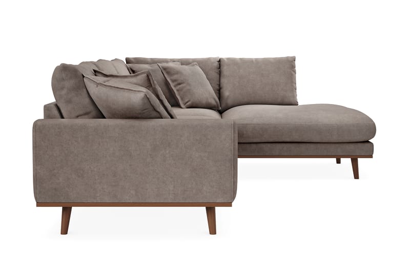 Copenhagen Premium 4-sits Högervänd L-formad Djup Schäslongsoffa i Tyg - Brun - Möbler - Soffa - Divansoffa & schäslongsoffa - 4 sits soffa med divan