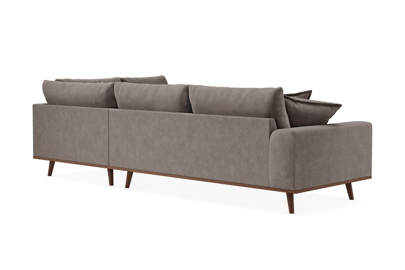 Copenhagen Premium 4-sits Högervänd L-formad Djup Schäslongsoffa i Tyg - Brun - Möbler - Soffa - Divansoffa & schäslongsoffa - 4 sits soffa med divan