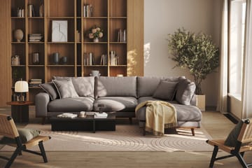 Copenhagen Premium 4-sits Högervänd L-formad Djup Schäslongsoffa i Tyg - Brun - Möbler - Soffa - Divansoffa & schäslongsoffa - 4 sits soffa med divan