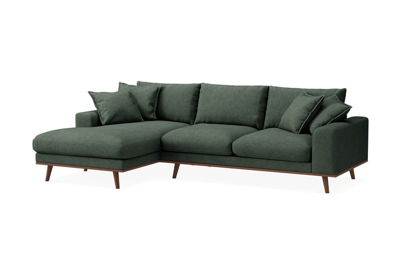 Copenhagen Premium 4-sits Vänstervänd L-formad Djup Divansoffa i Tyg - Grön - Möbler - Soffa - Divansoffa & schäslongsoffa - 3 sits soffa med divan
