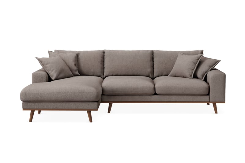 Copenhagen Premium 4-sits Vänstervänd L-formad Djup Divansoffa i Tyg - Brun - Möbler - Soffa - Divansoffa & schäslongsoffa - 3 sits soffa med divan