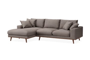 Copenhagen Premium 4-sits Vänstervänd L-formad Djup Divansoffa i Tyg - Brun - Möbler - Soffa - Divansoffa & schäslongsoffa - 3 sits soffa med divan