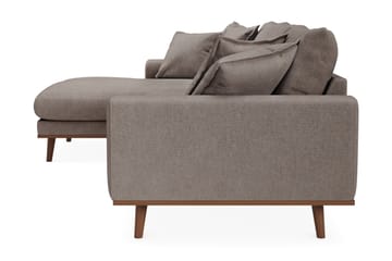 Copenhagen Premium 4-sits Vänstervänd L-formad Djup Divansoffa i Tyg - Brun - Möbler - Soffa - Divansoffa & schäslongsoffa - 3 sits soffa med divan