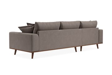 Copenhagen Premium 4-sits Vänstervänd L-formad Djup Divansoffa i Tyg - Brun - Möbler - Soffa - Divansoffa & schäslongsoffa - 3 sits soffa med divan