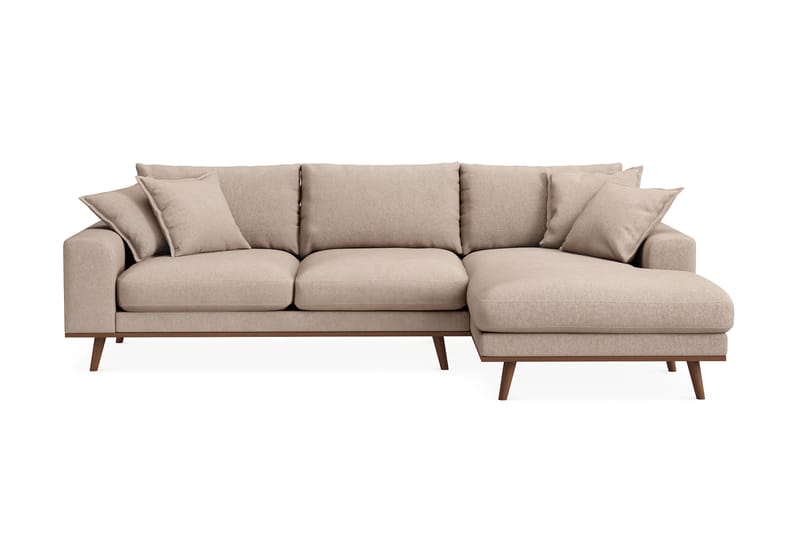 Copenhagen Premium 4-sits Högervänd L-formad Djup Divansoffa i Tyg - Ljusbrun - Möbler - Soffa - Divansoffa & schäslongsoffa - 3 sits soffa med divan